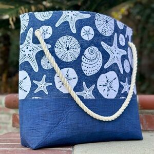 Nautical Blue and White Tote Bag